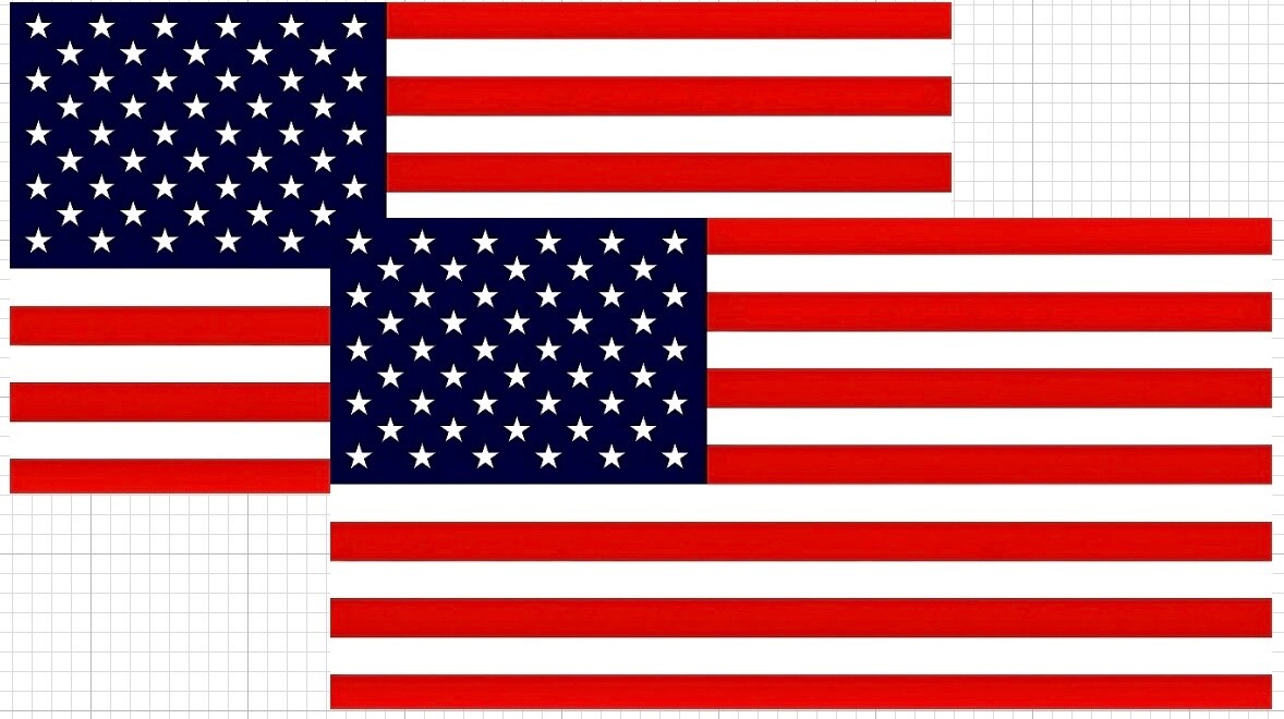 AMERICAN FLAG STICKER 4 x 2.5 inch twin pack