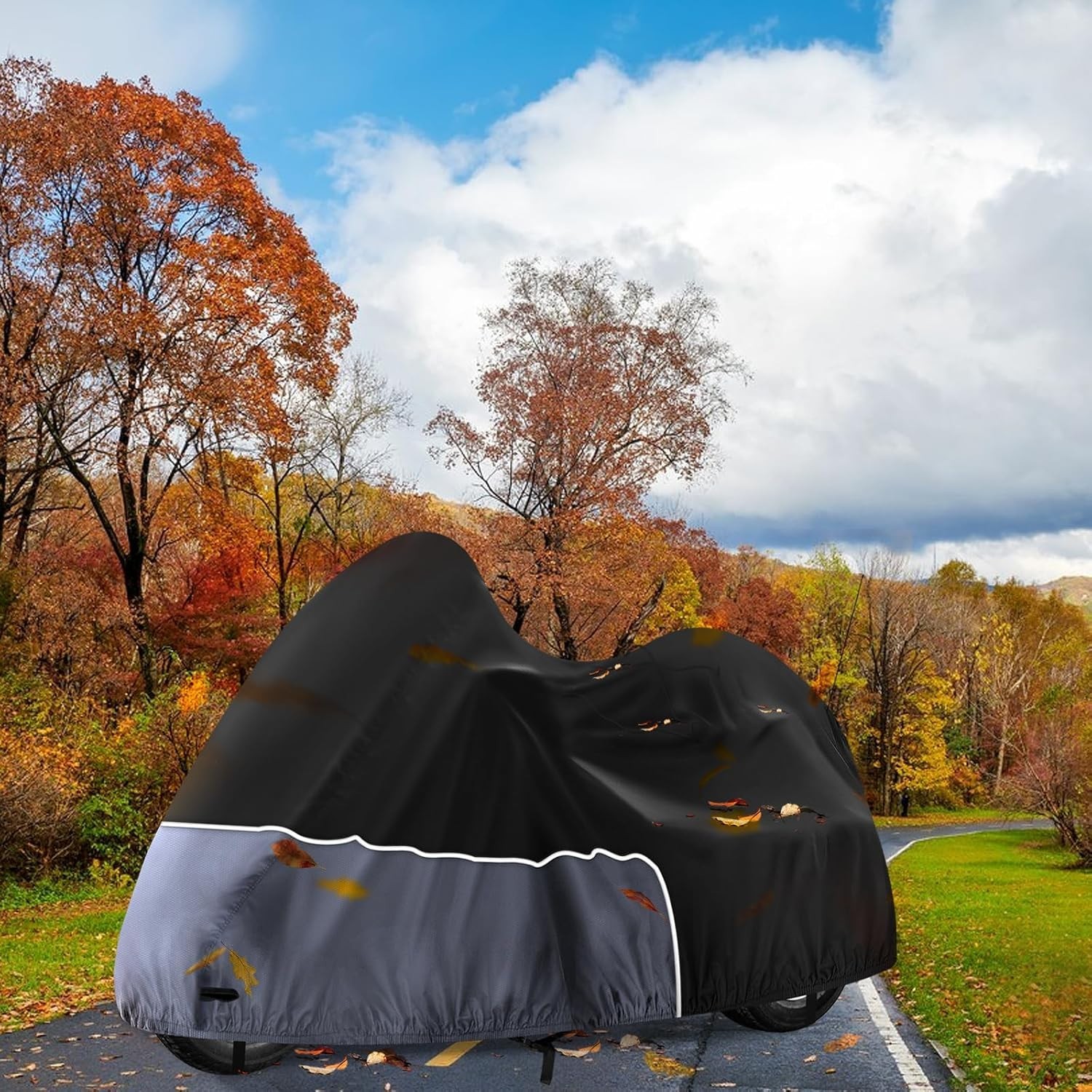 Trike Cover, Waterproof 3 Wheel Motorcycle Cover for Harley Davidson, Honda Gold