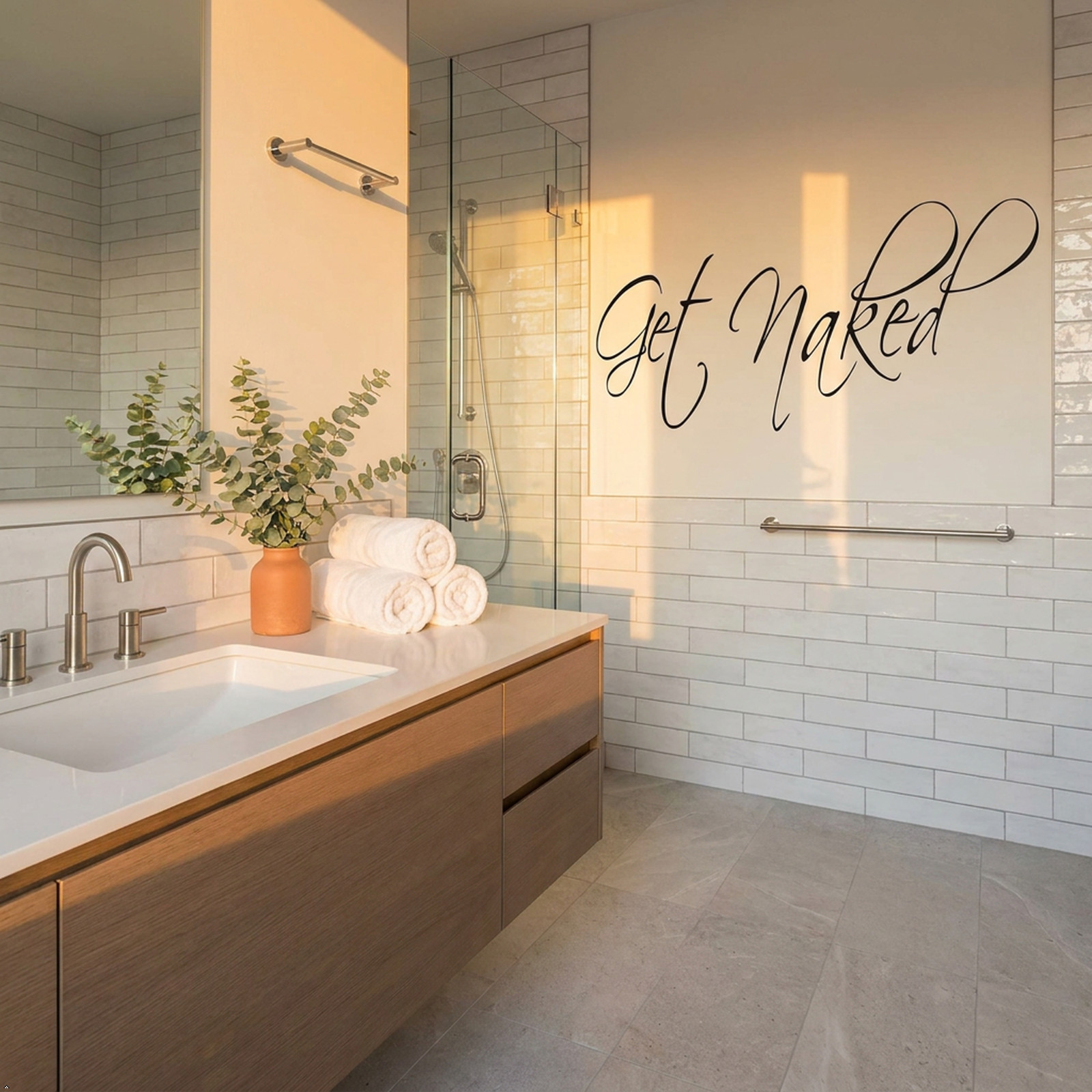 Get Naked Wall Decal Vinyl Bathroom Wall Art Sticker Wall Decals Home Art Decor