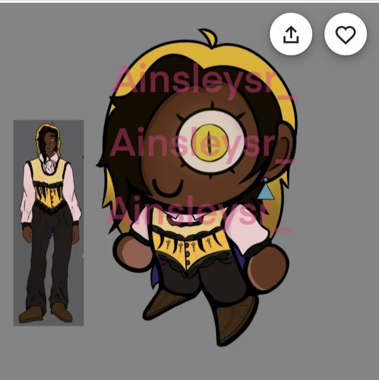 Large (6 in)Original sticker & digital print of fave character (Large- 4 inch )