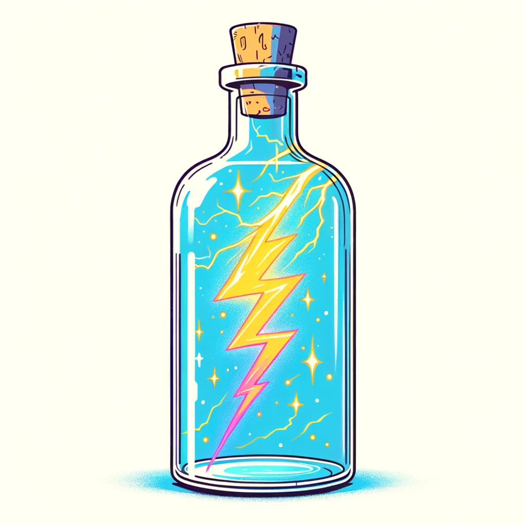 Lightning in a Bottle Vinyl Sticker 4×2.5 Inch Waterproof & Fade Resistant