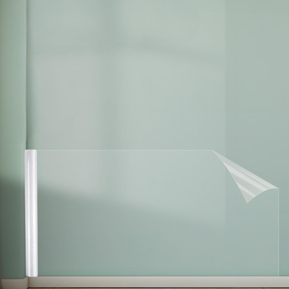 Wall Protector, 17.7in x 32.8ft No Adhesive Static Cling Contact Paper, Clear…