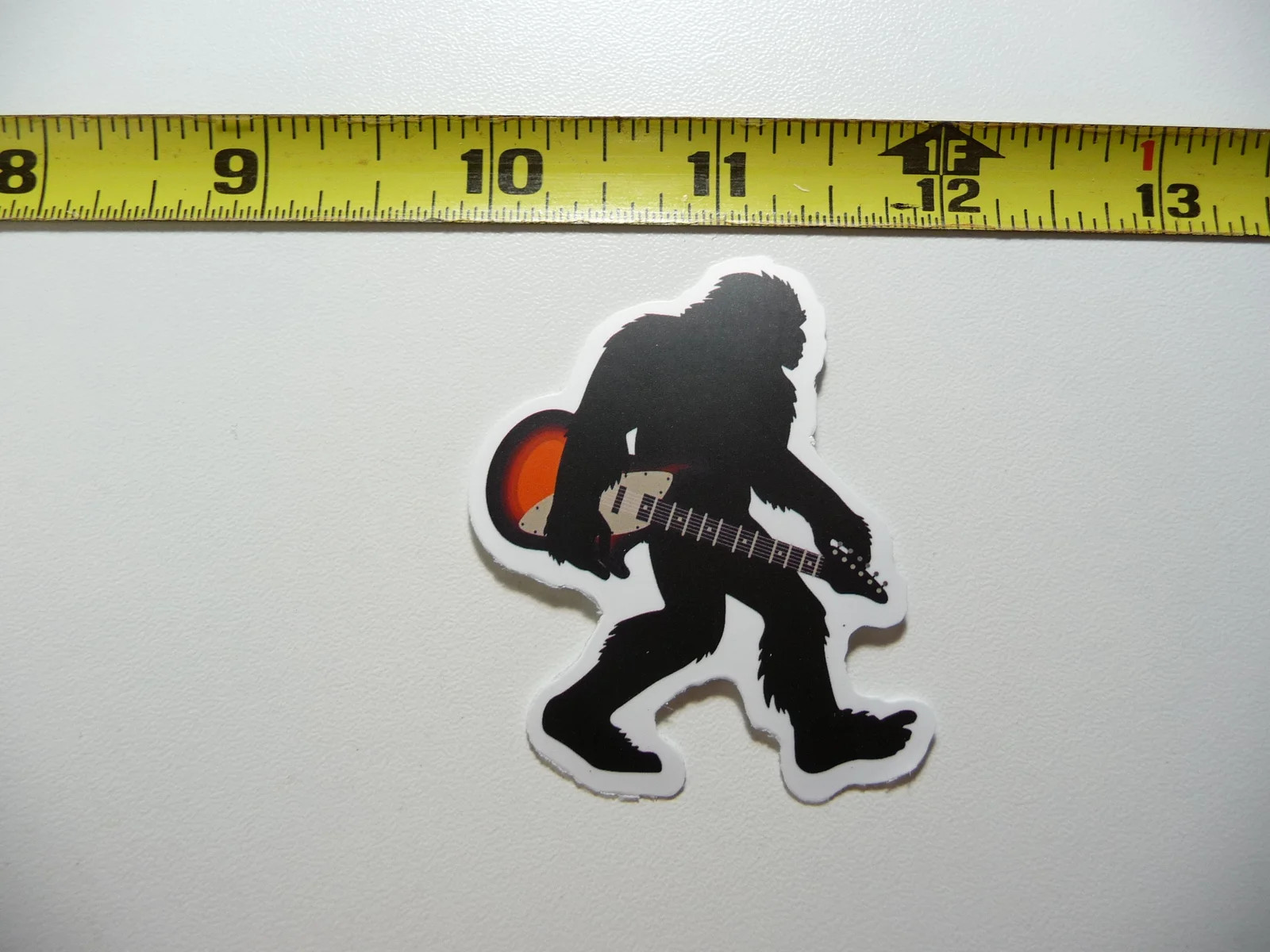 BIGFOOT SASQUATCH ELECTRIC GUITAR SMALL STICKER DECAL FUNNY ANIMAL EXIST