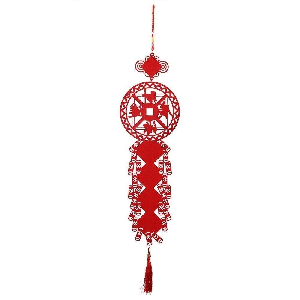 2Pcs Traditional Couplets Chinese New Year Spring Festival Hanging Pendant Home