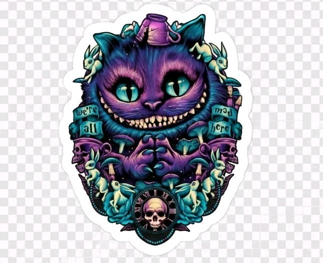 Cheshire Cat Alice In Wonderland Sticker Decal Phone Laptop