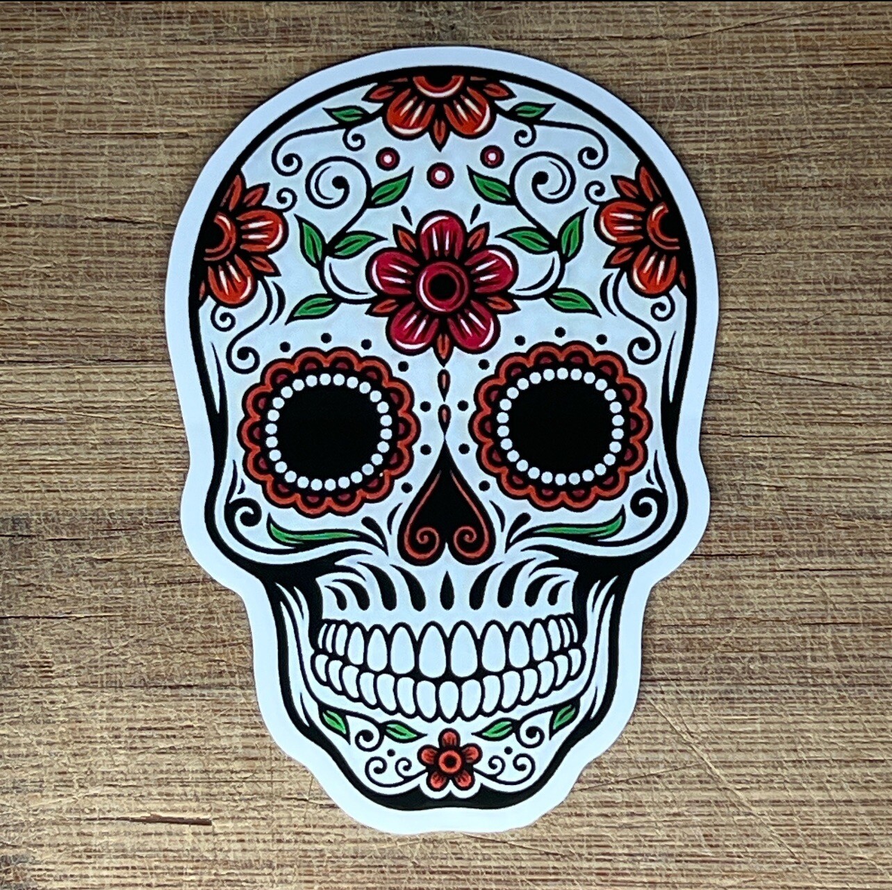 Sugar Skull Vinyl Sticker Dia De Los Muertos Vinyl Sticker 4 Inches