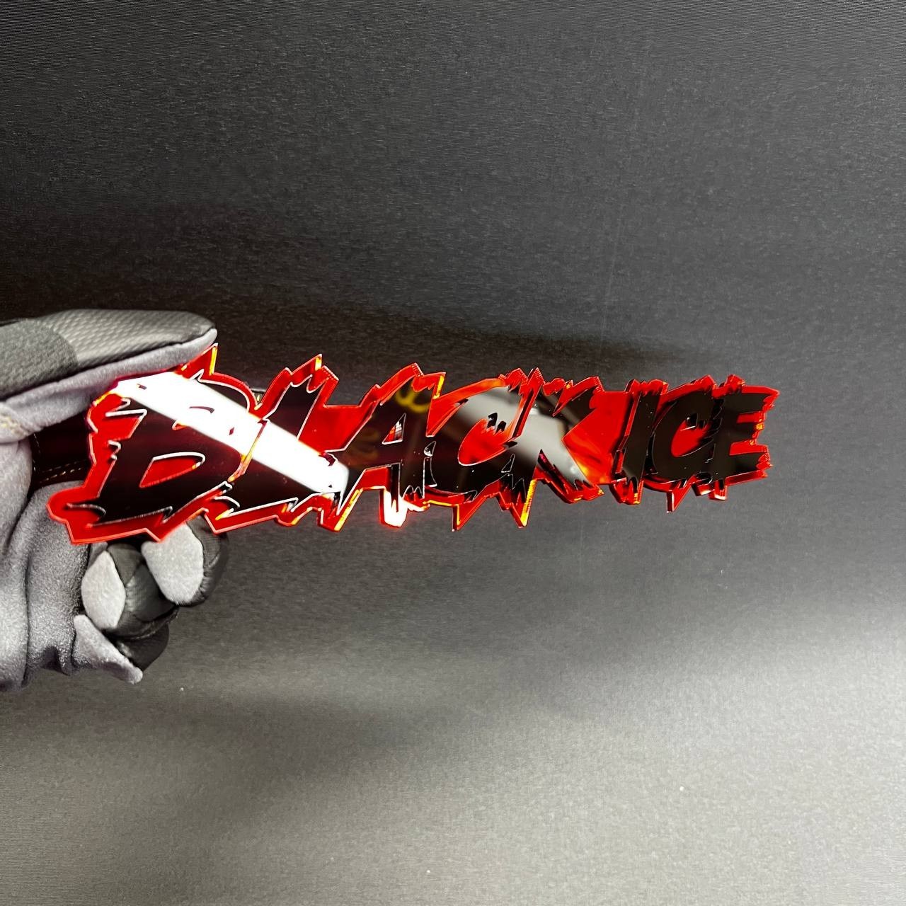 1PC BLACK ICE Custom 3D Text Car Badge Fender Emblem Tailgate Toolbox Decal