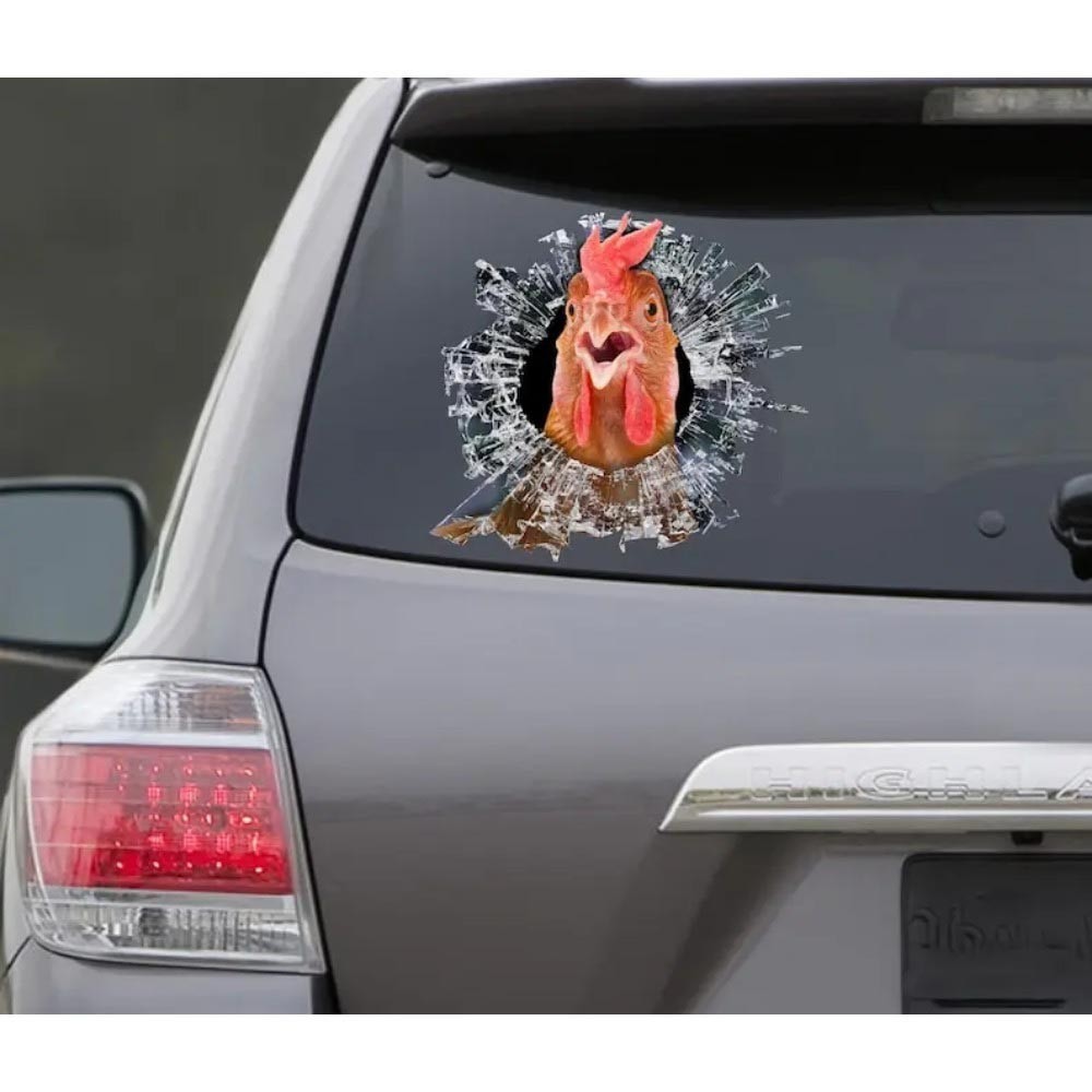 Scratch-Proof Lightweight Compact Portable 2-Piece Funny Chicken Design Stickers
