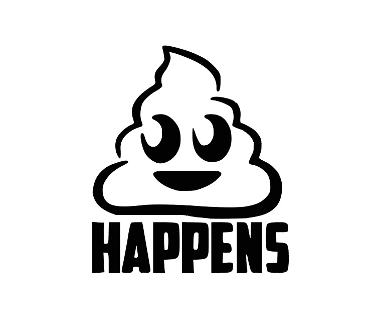 Poop Emoji Happens Vinyl Decal Sticker -Multiple Colors & Sizes- FREE SHIPPING