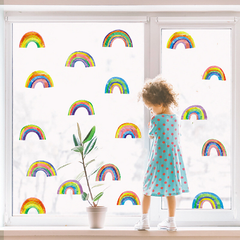 Rainbow Static Window Stickers Decal Glass Home Furniture PVC With New