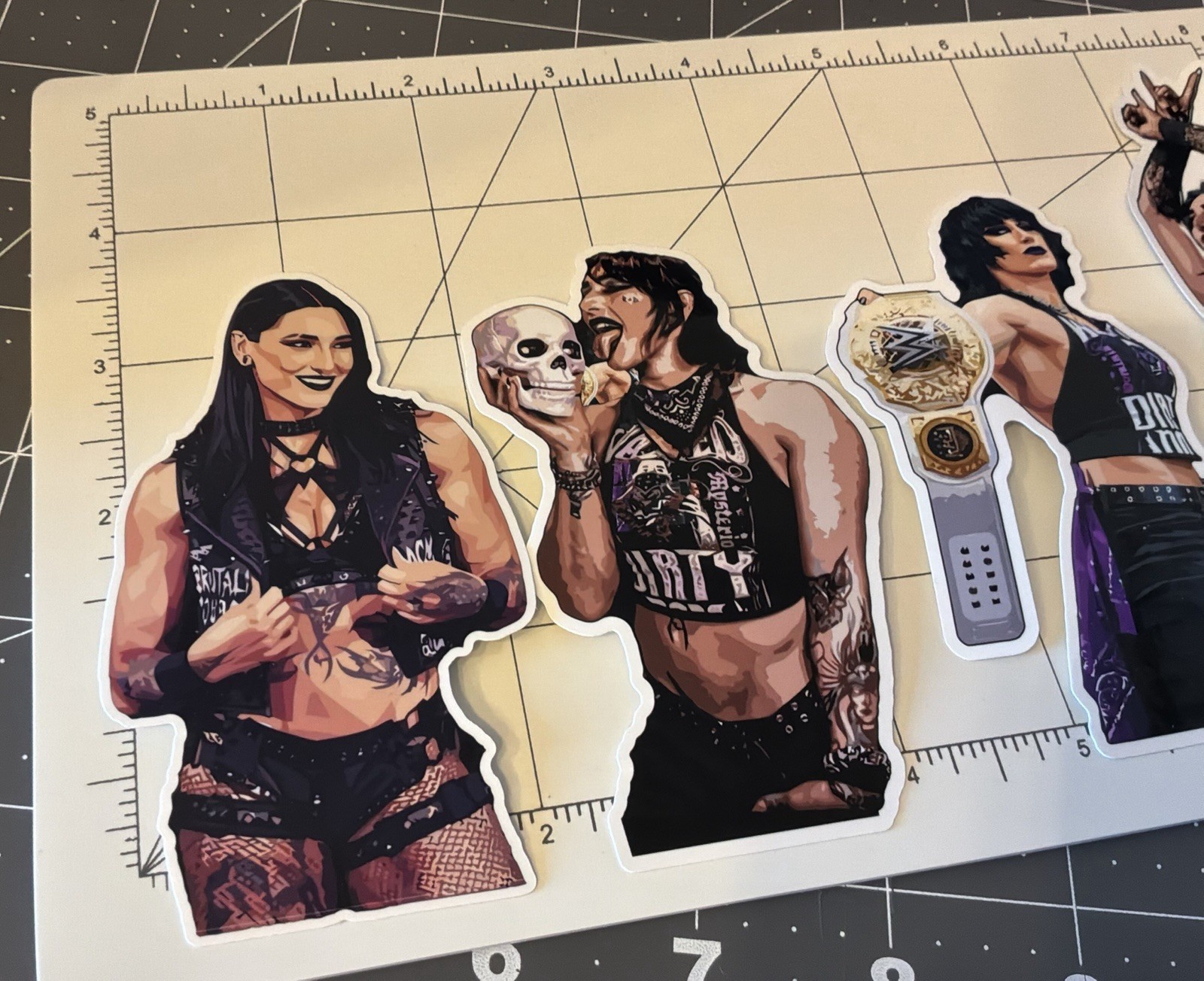 Rhea Ripley Stickers 4 Total 4” – 5” Glossy Vinyl Stickers