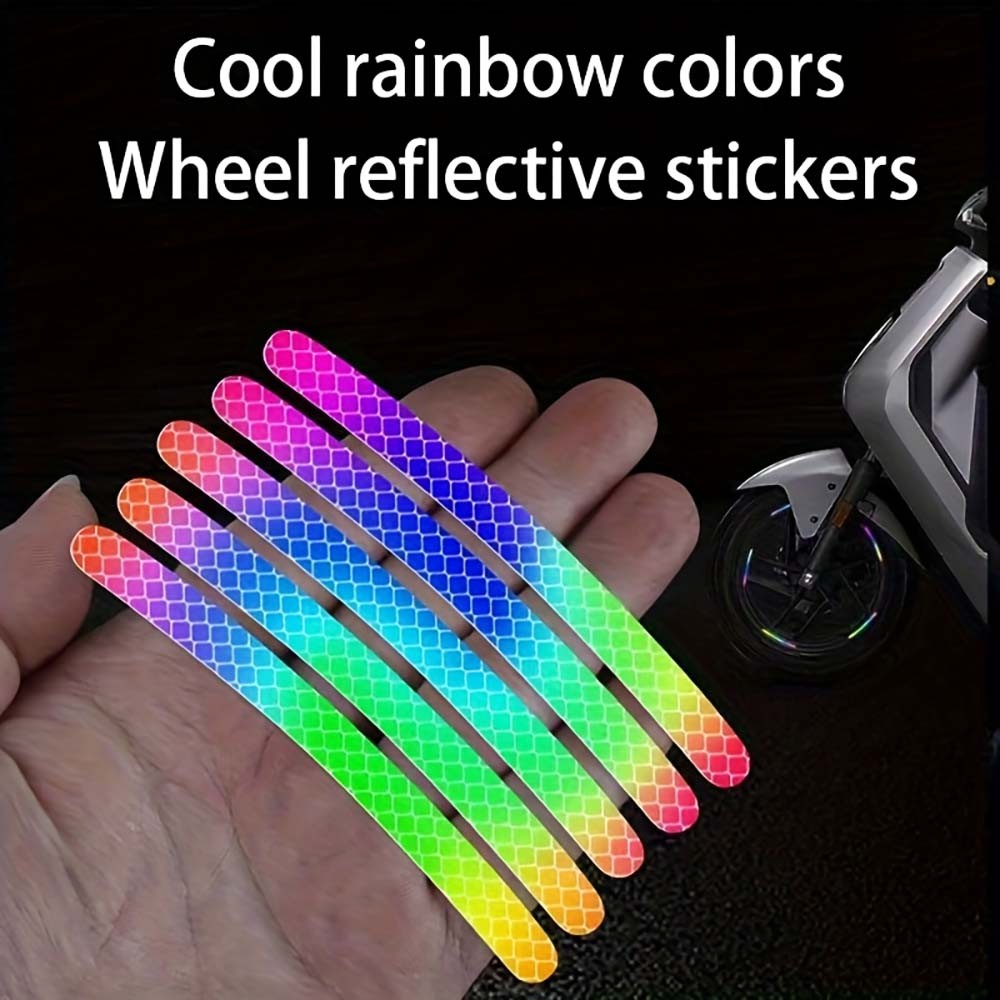 20PCS Non-Damaging Lightweight Compact 20PCS Bicycle Striped Reflective Stickers