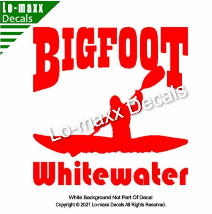 Bigfoot Whitewater River Kayaking Boating Original Design Die Cut Vinyl Decal
