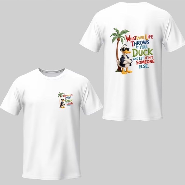 2 Pc Whatever Life Duck Iron On Heat Transfers Vinyl For T Shirts DIY Clothing