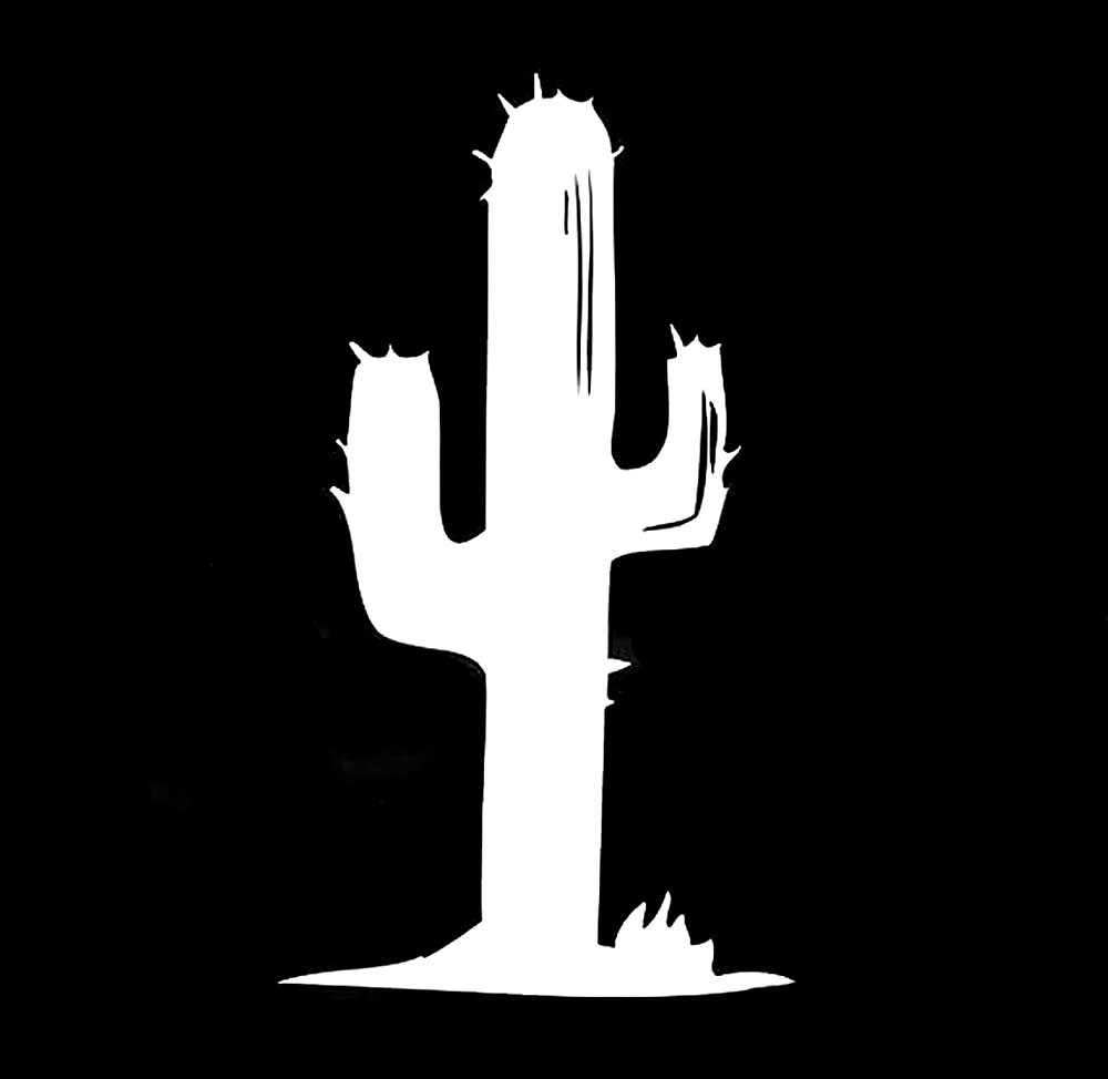 Cactus Desert White Vinyl Decal Car Window Laptop Tablet Notebook