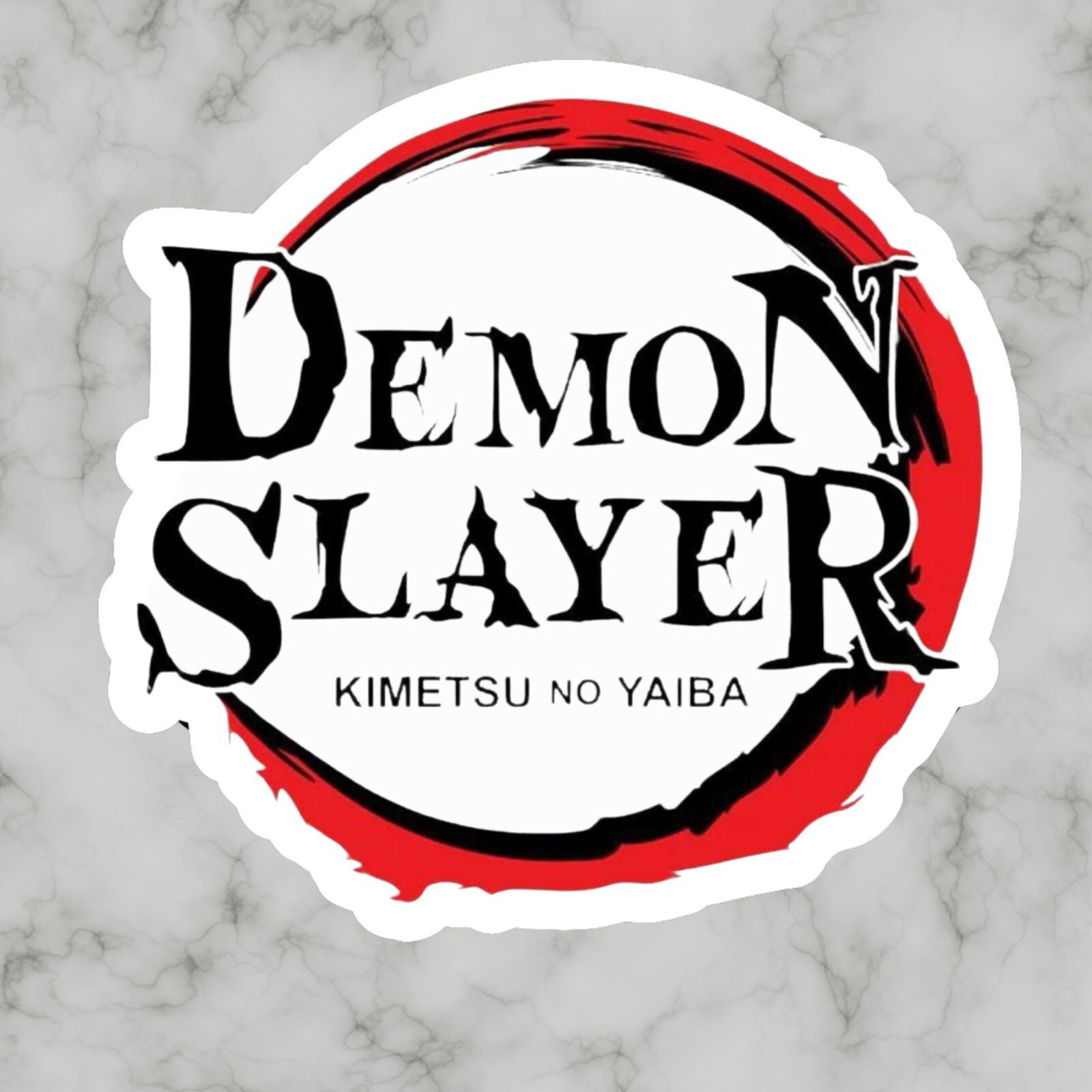 Demon Slayer Kimetsu No Yaiba Logo Anime Cool Glossy Vinyl sticker, Decal