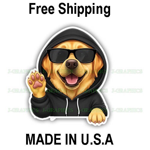 Yellow Labrador Cool Dog Peeker Peeking Vinyl Decal Sticker Funny Pet A