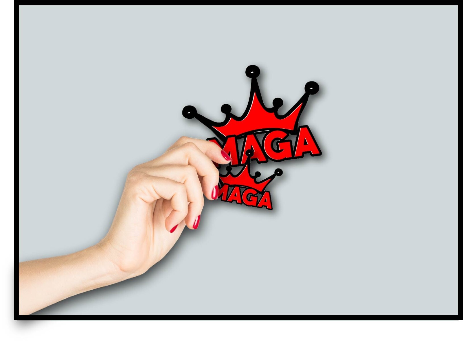 MAGA Crown King Decal Sticker Printed Die Cut Trump America USA 47 Red Crown Hat