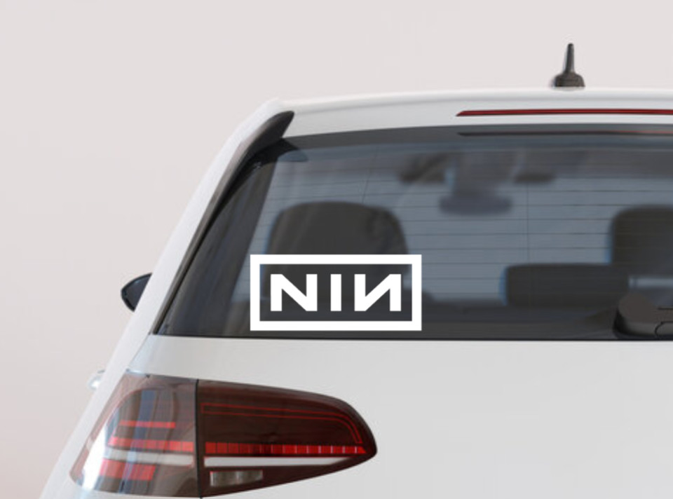 Nine Inch Nails Car Decal Vinyl Band Logo Glossy Bumper Sticker Industrial Metal