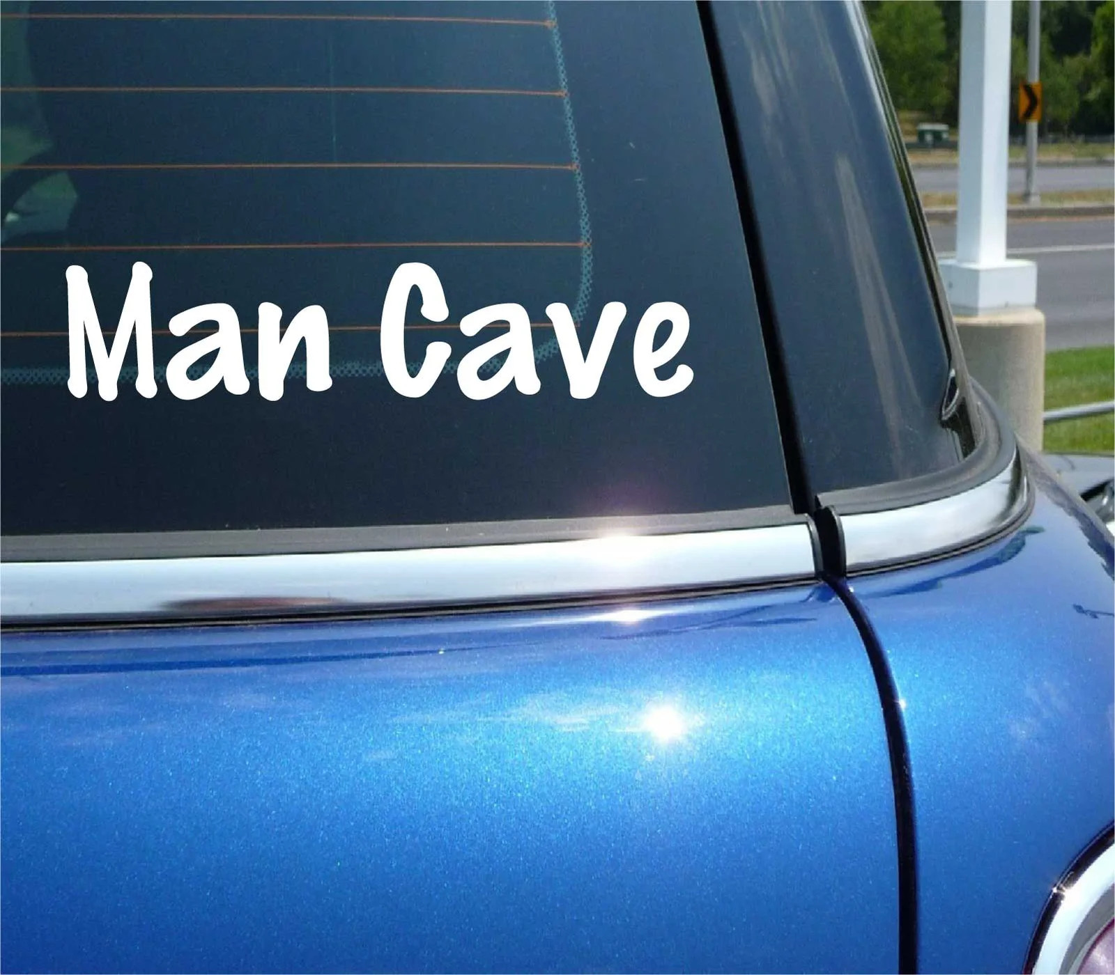 MAN CAVE DECAL STICKER FUNNY SPORTS TV BAR THEATER DOOR CAR TRUCK