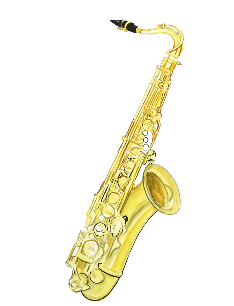 Tenor Saxophone Music Instrument Decal Sticker – Auto Car Truck RV Cell Cup Boat