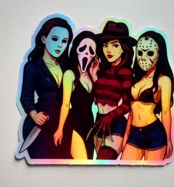 Slasher Cosplay Girls 3inch Waterproof Holographic Vinyl Sticker