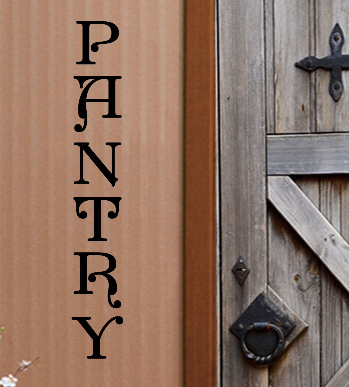 Victorian Style Vertical Pantry Door Vinyl Wall Quote Sticker Decal 8"h or 11"h