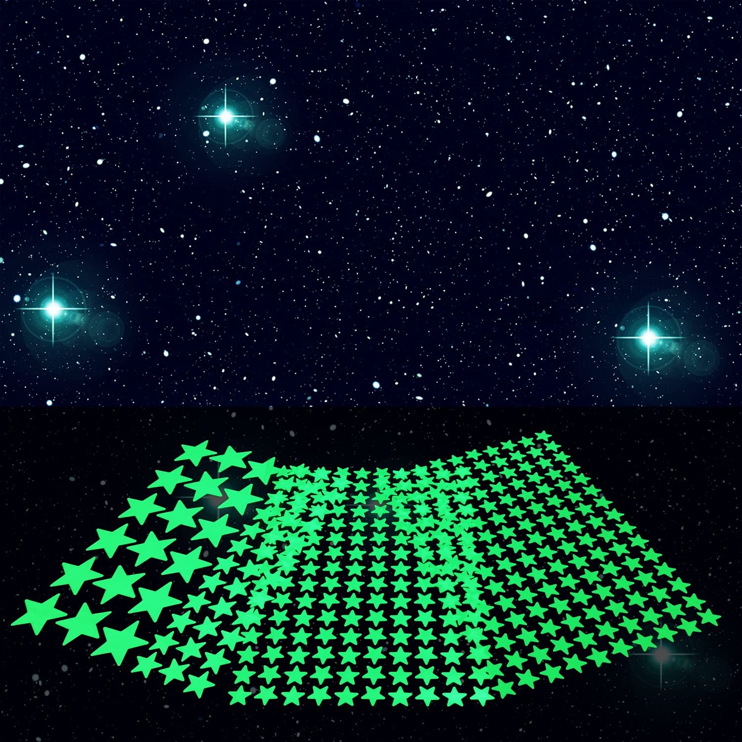 MOJOTORY Glow in The Dark Star Stickers, Bright and Lasting, 354 Stars