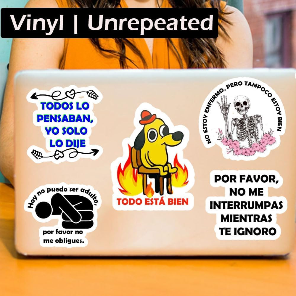 Spanish Funny Meme Stickers for Teens Adults Kids Teachers | Vinyl Stickers Pack