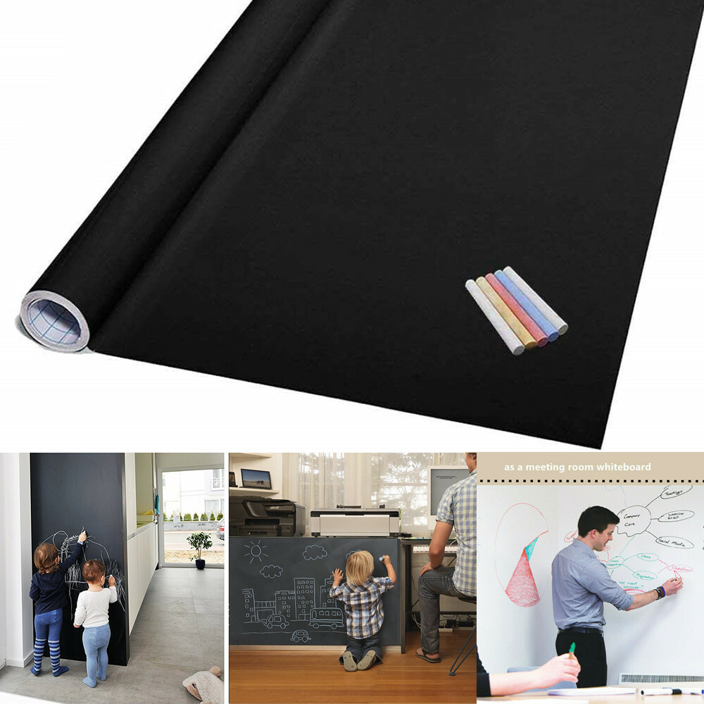 6.6FT Chalkboard Wall Sticker Decal Board Big Writing White and Black Dry Erase