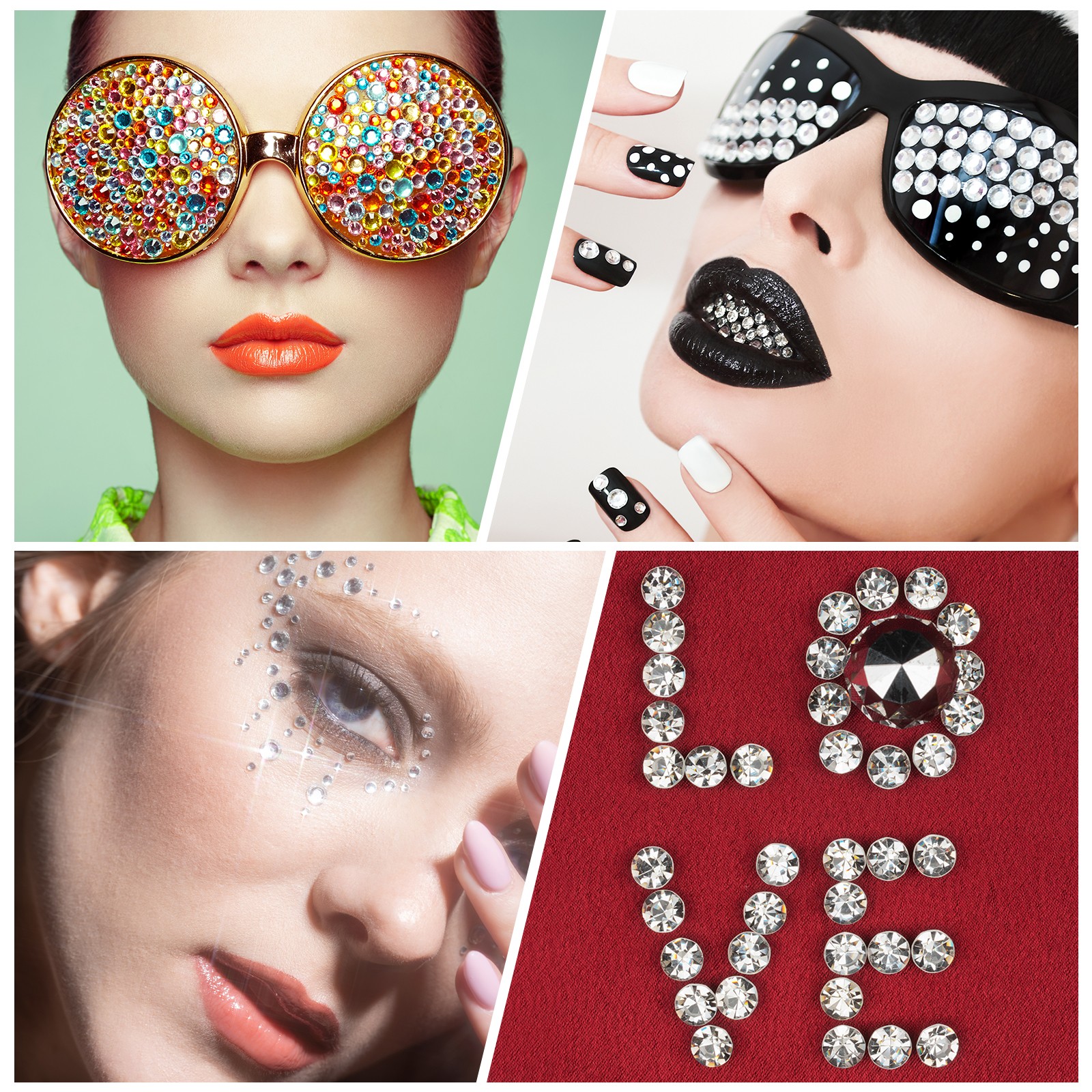 810Pcs 36mm Self Adhesive Rhinestone Sticker Clear/Pearl/Mixed/Colorful/Black