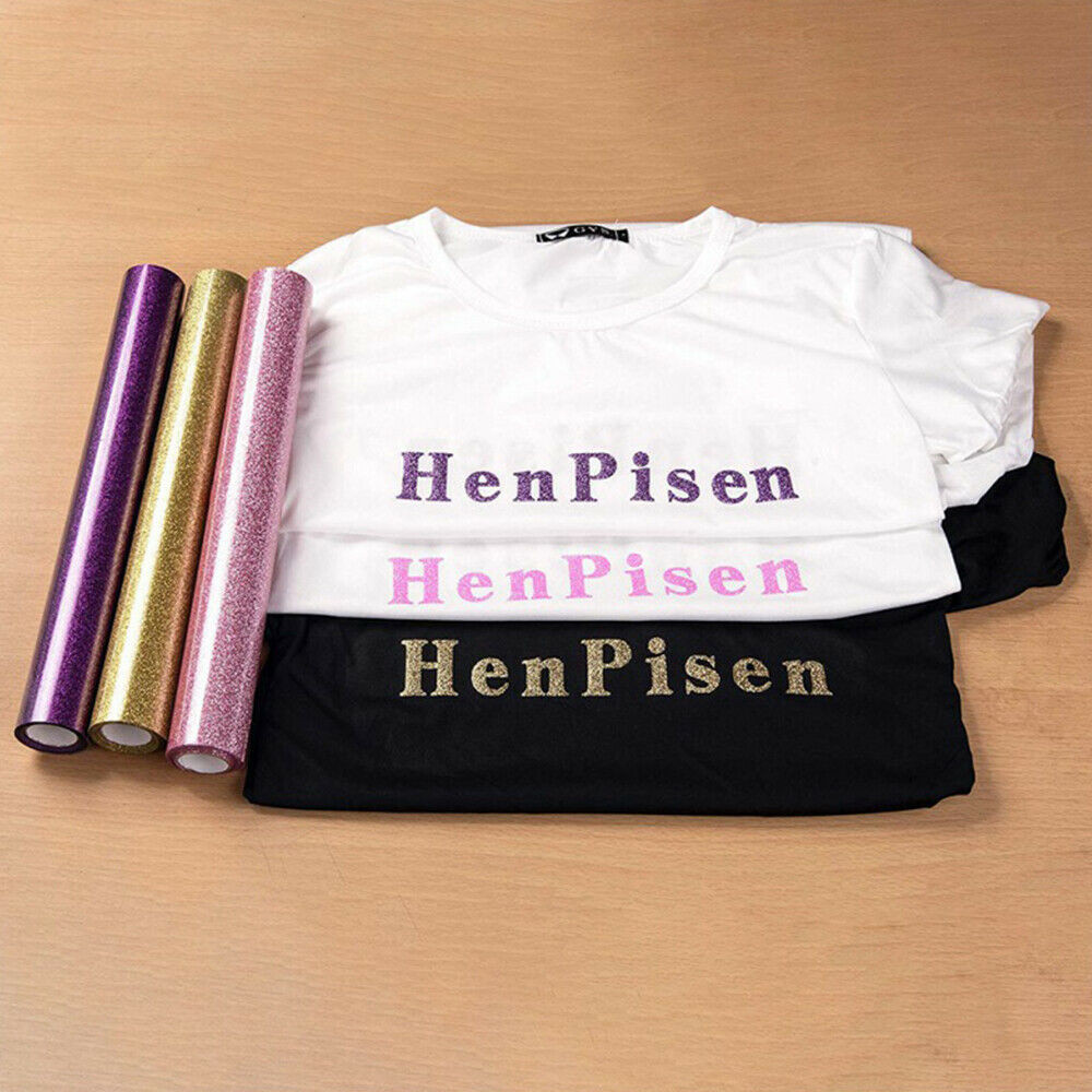 2 Rolls 12inx10ft Glitter Heat Transfer Vinyl Roll Heat Press HTV Iron On Film