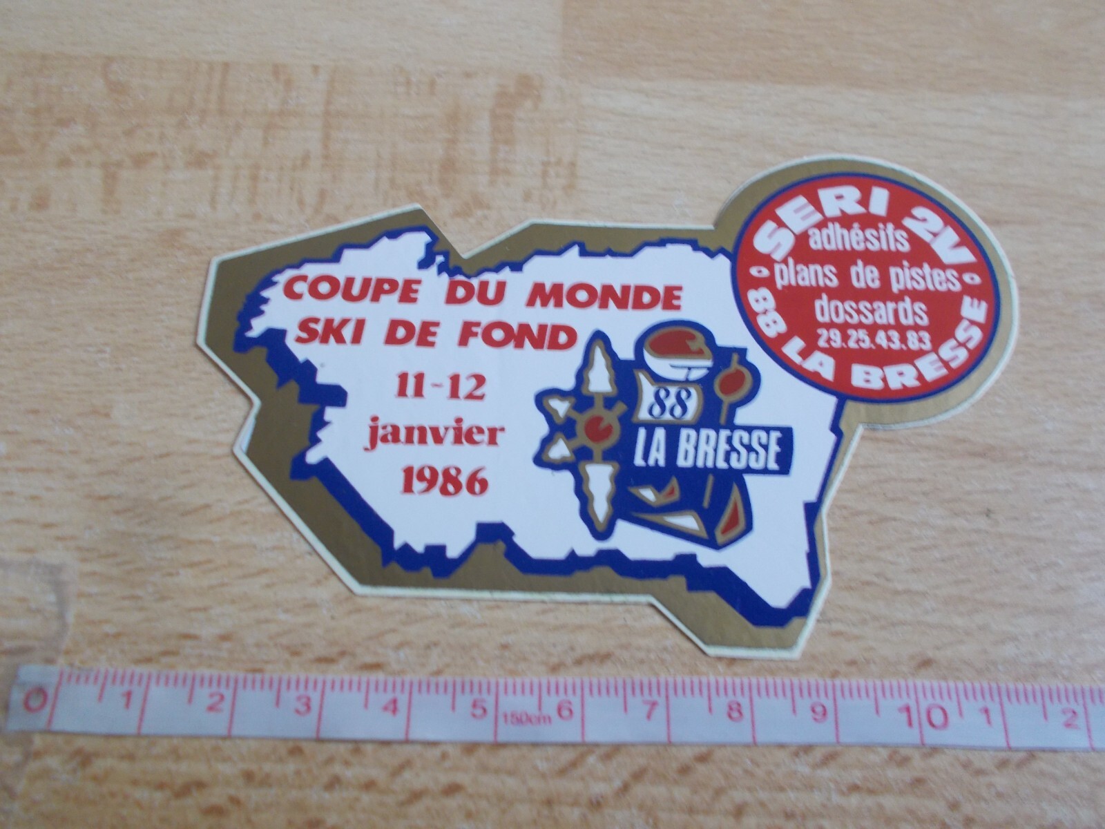 Sticker Cup Of World Ski Background – La Bresse – 1986