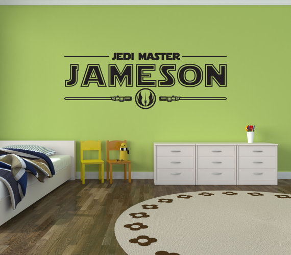Explore Star Wars Themed Nursery, Decals wall sticker Personalised NAME boys
