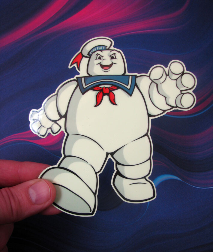 Stay Puft GLOW IN THE DARK Vinyl Sticker 5" Skateboard Decal Real Ghostbusters