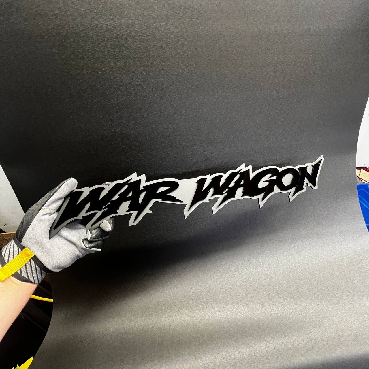 1x WAR WAGON Custom Text 3D Acrylic Car Emblem Badge Multicolor Fender Decal