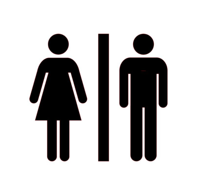 Restroom Bathroom Sticker PICK SIZE COLOR Vinyl Decal Unisex Men Women Sign Shop