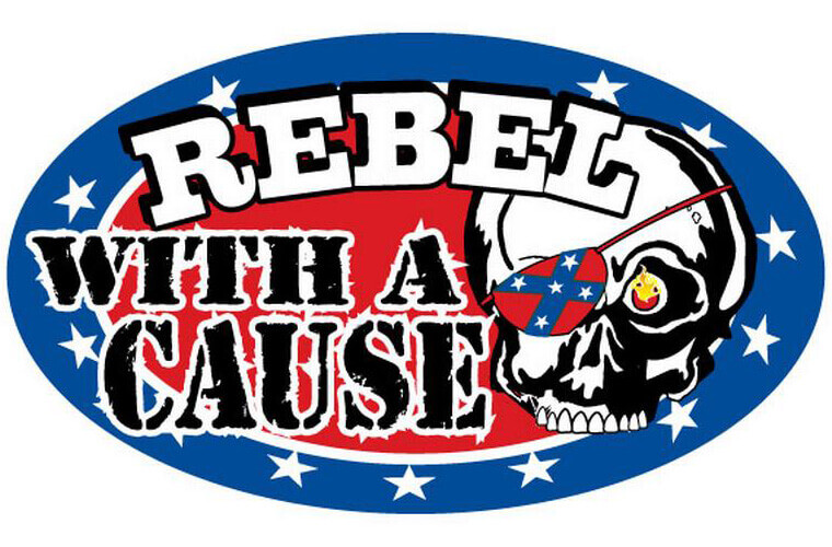 Rebel With A Cause – 3 1/2" X 2 1/2" – Sticker
