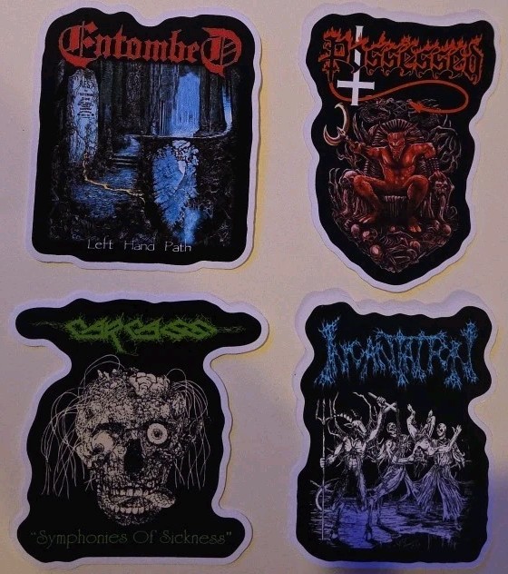 ENTOMBED CARCASS POSSESSED INCANTATION Death Metal Sticker Pack 3.5-5 Inches
