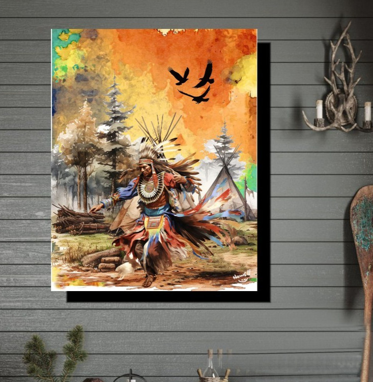 Native American Indian The Eagle Dance Gallery Canvas Wrap SN/LE Wall Decor art