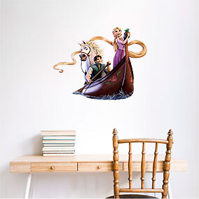 Prince And Princess Rapunzel Wall Art Bedroom Nursery Colour Vinyl Sticker Decal
