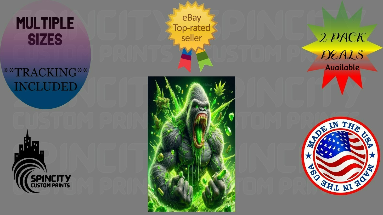 Gorilla Glue Weed Wall Vinyl Decal Poster Print Removable Adhesive Backing