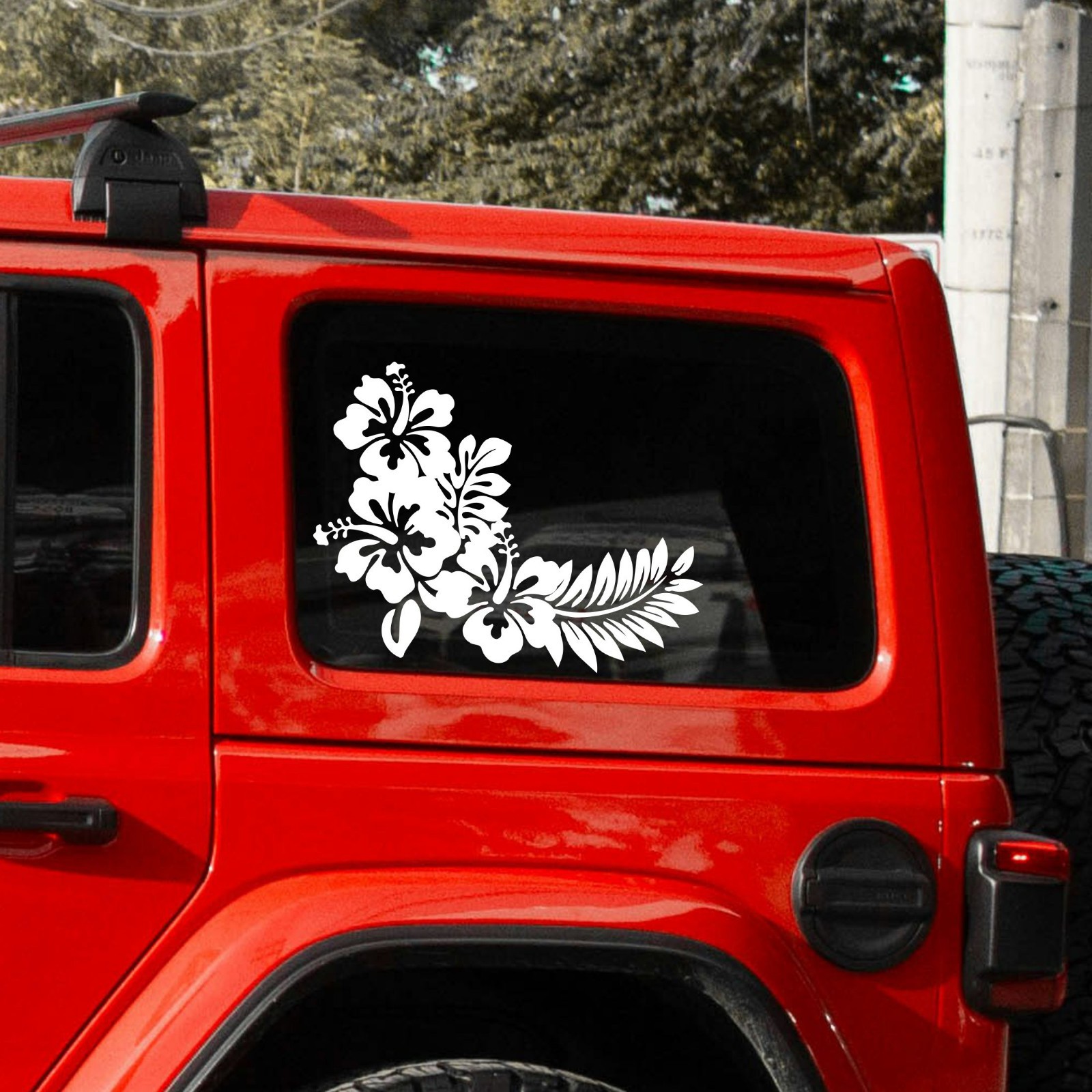 Hibiscus Car Decal Flower Sticker Floral Window Decor Flowers Art for Truck Wall