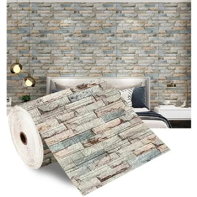 3D Foam Brick Self Adhesive Wallpaper Waterproof Wall Stickers Home Decor