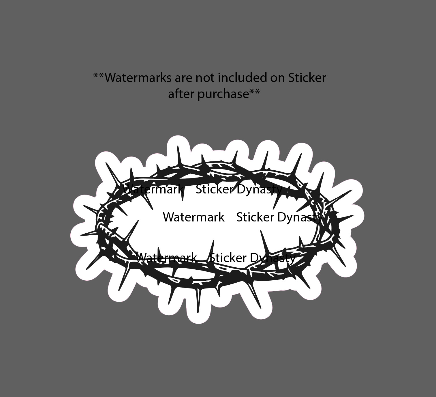 Crown of Thorns Sticker Waterproof Decal Jesus Faith Christianity Gift NEW