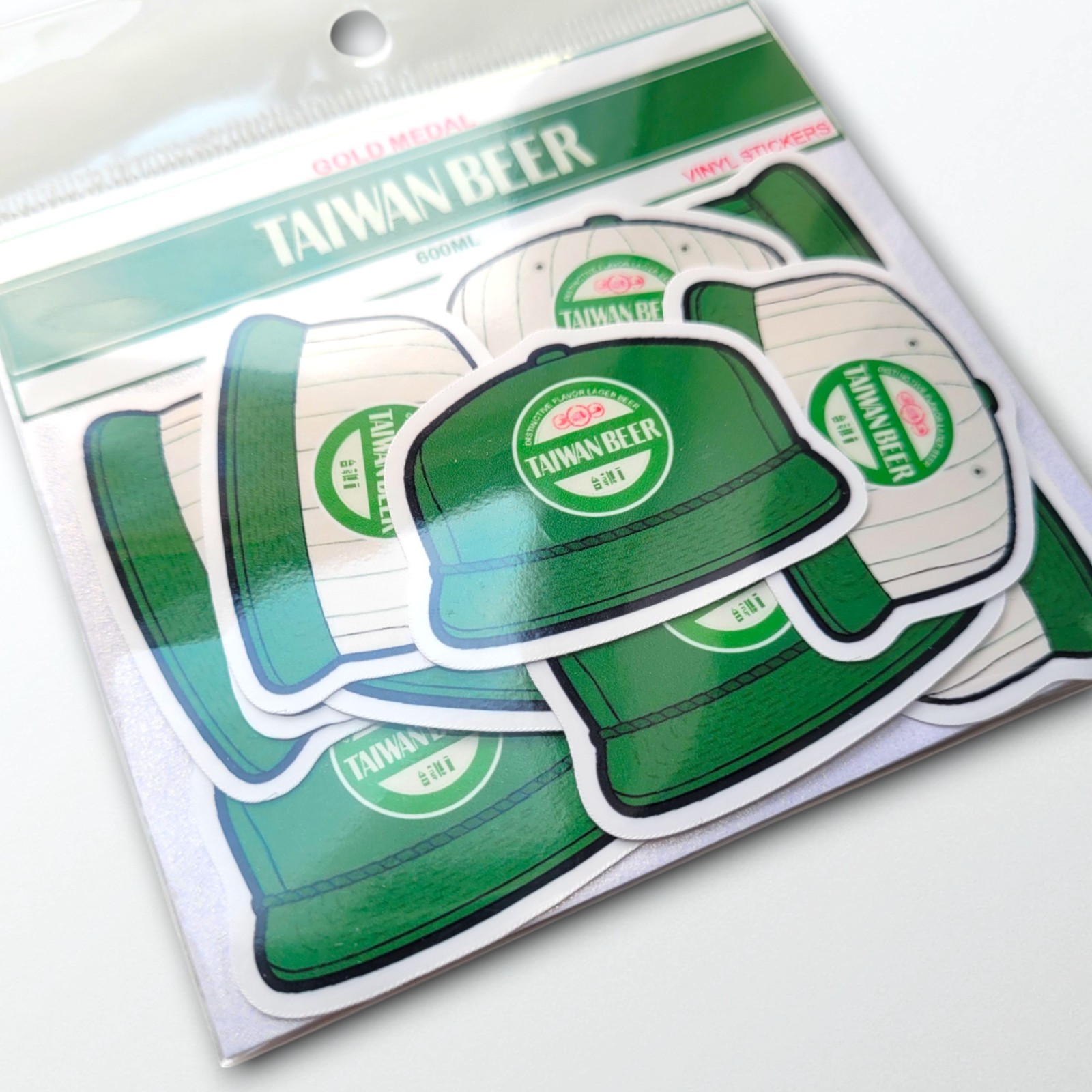 Taiwan BEER Cool Fun collectible set of 12 Hat stickers !! Cute RARE ART