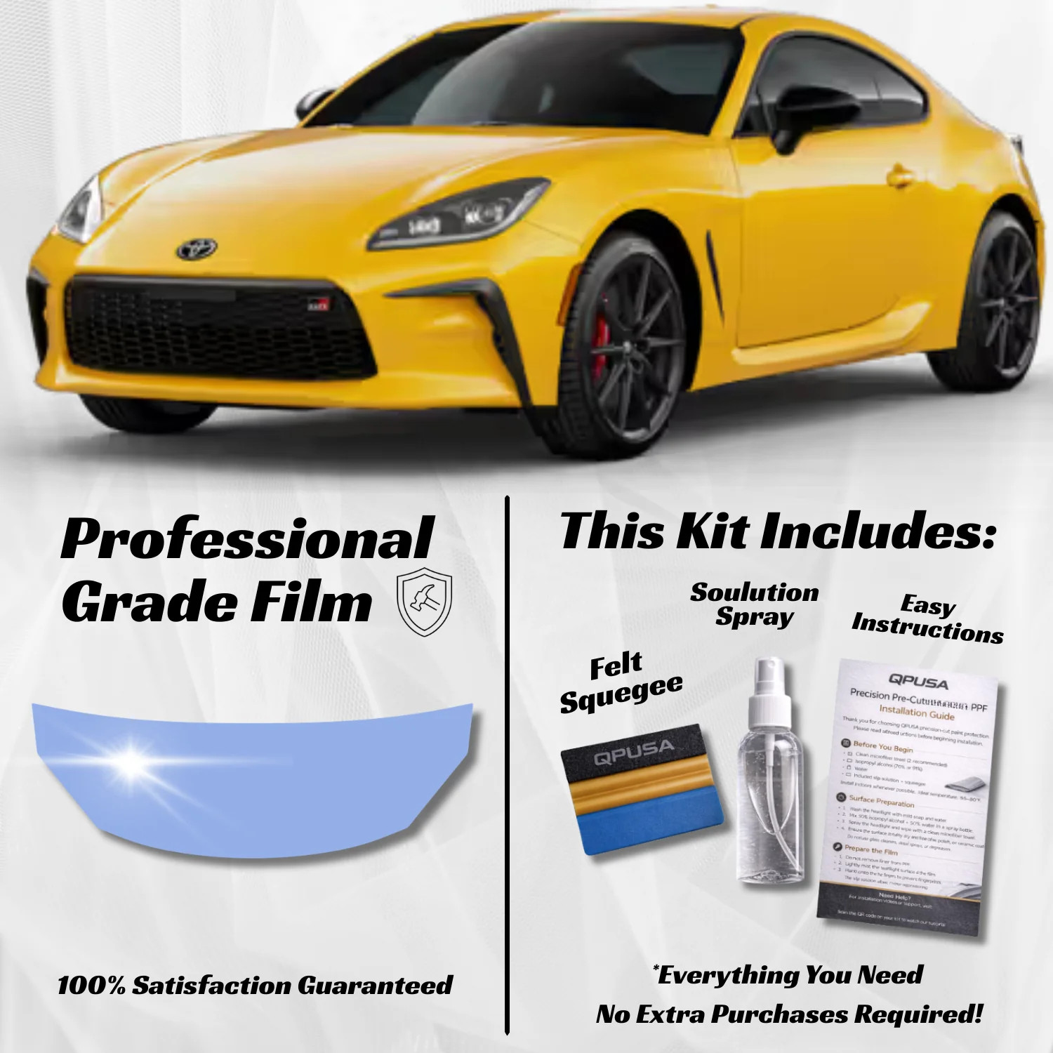 Compatible With Toyota GR86 (2022-2026) Partial Hood PPF Protection Kit – Pre-Cu