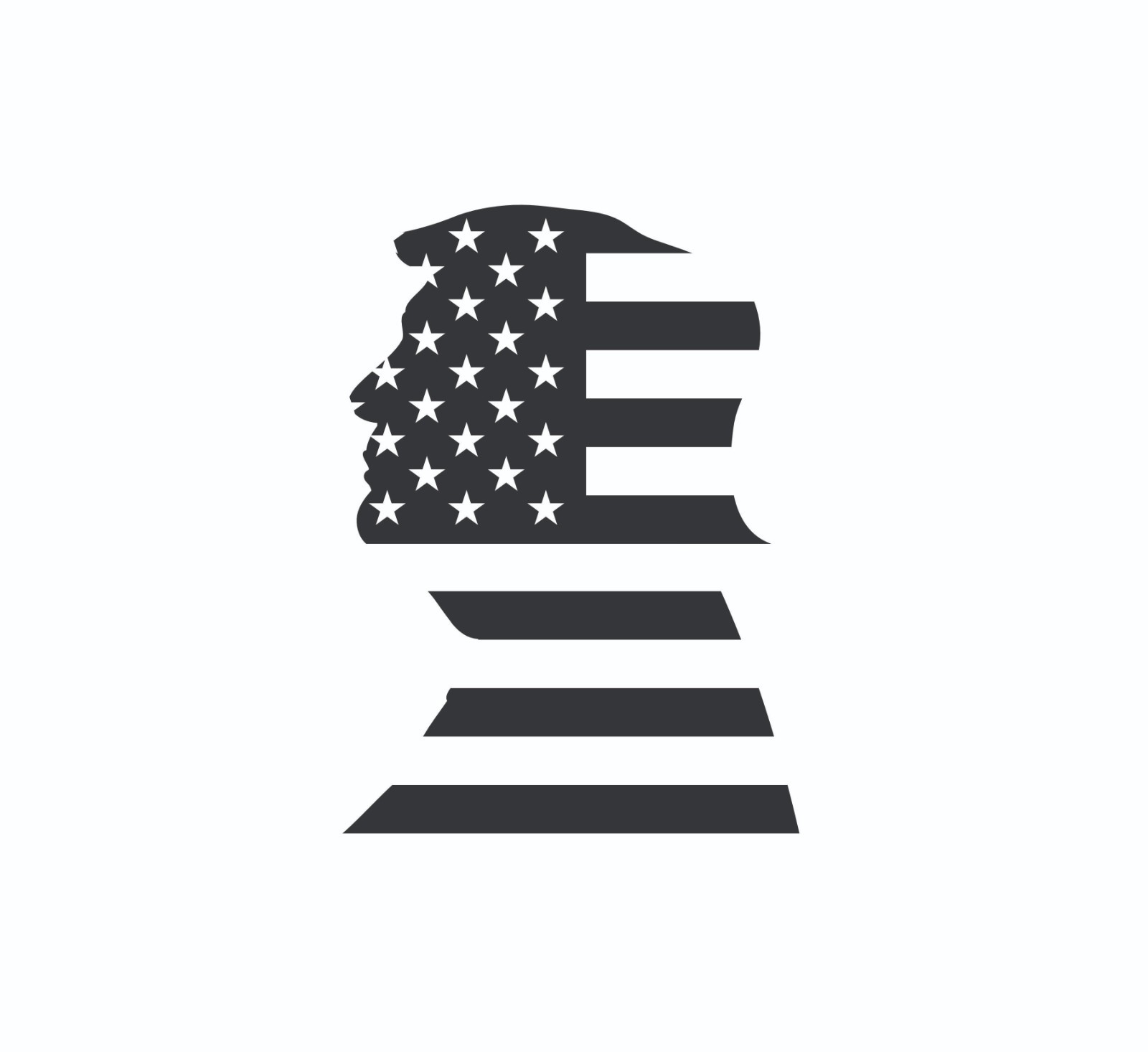 Trump Silhouette W/ Flag Vinyl Decal 5.5"x4" – Weatherproof, 35+ Colors USA Made