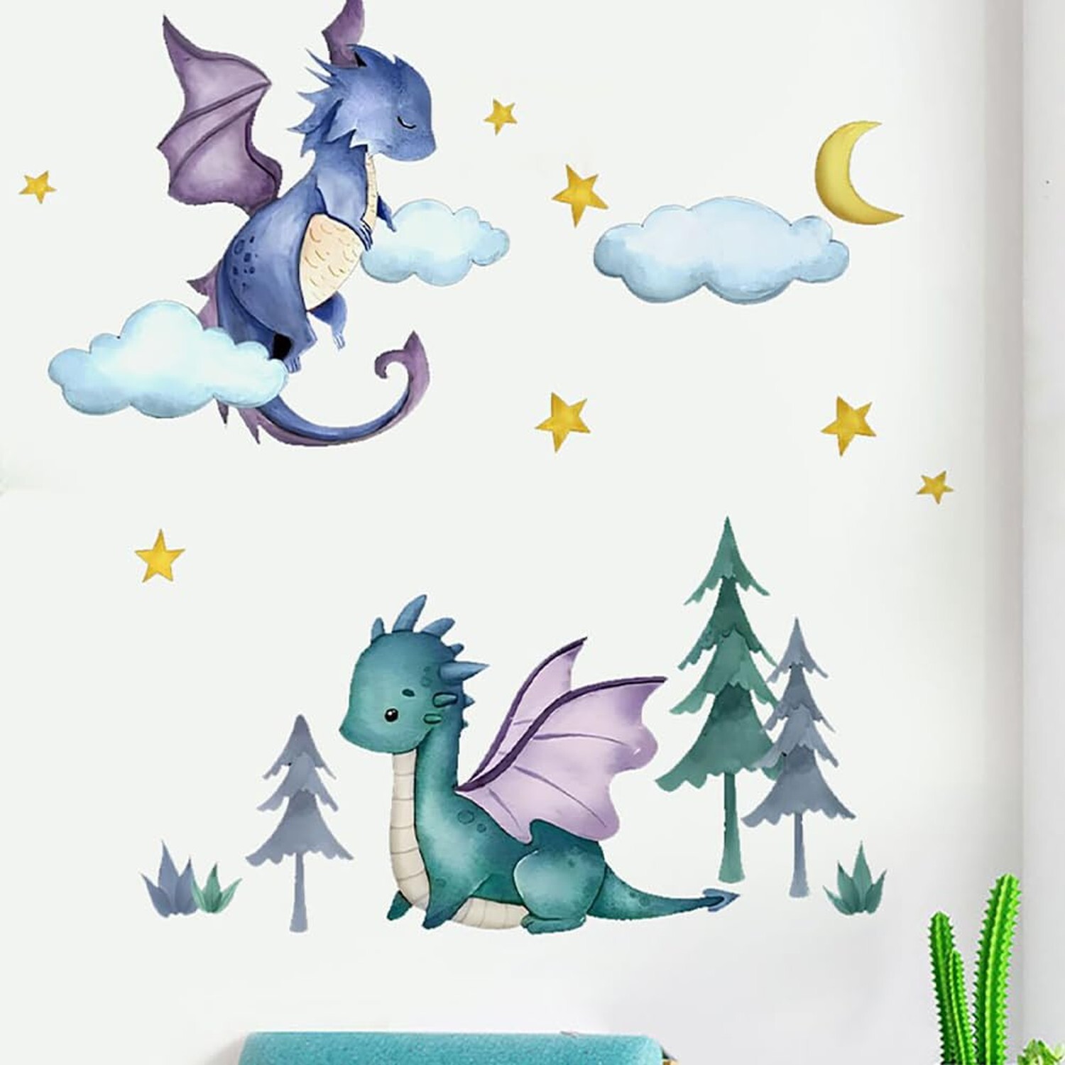 Dinosaur Wall Decals Baby Nursery Wall Decor Dino Wall Stickers Toddler Playr…