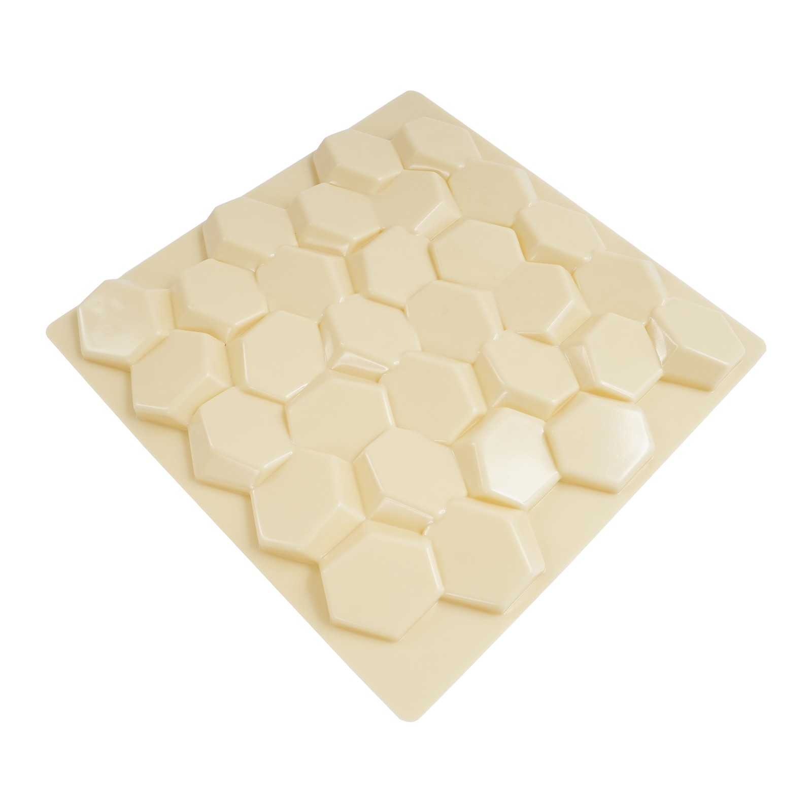 Beige 21.3" x 21.3" 3D Honeycomb Tile Brick Wall Sticker Waterproof Wall Panels